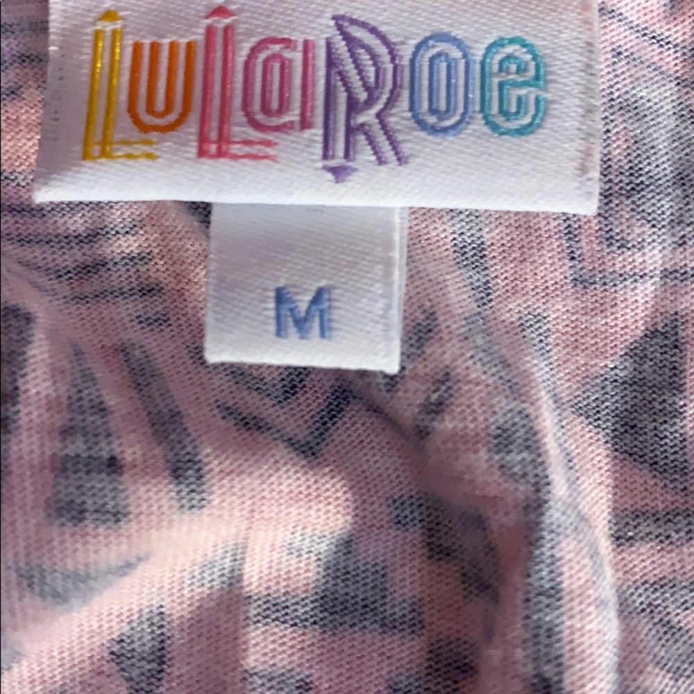 LuLaRoe randy pink Aztec print w/dark gray sleeves - Picture 5 of 5